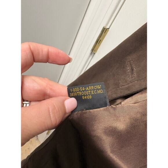 Vintage Golden Bear Brown Suede Jacket Lined Leather Barn Coat Women’s Size M - Picture 7 of 7